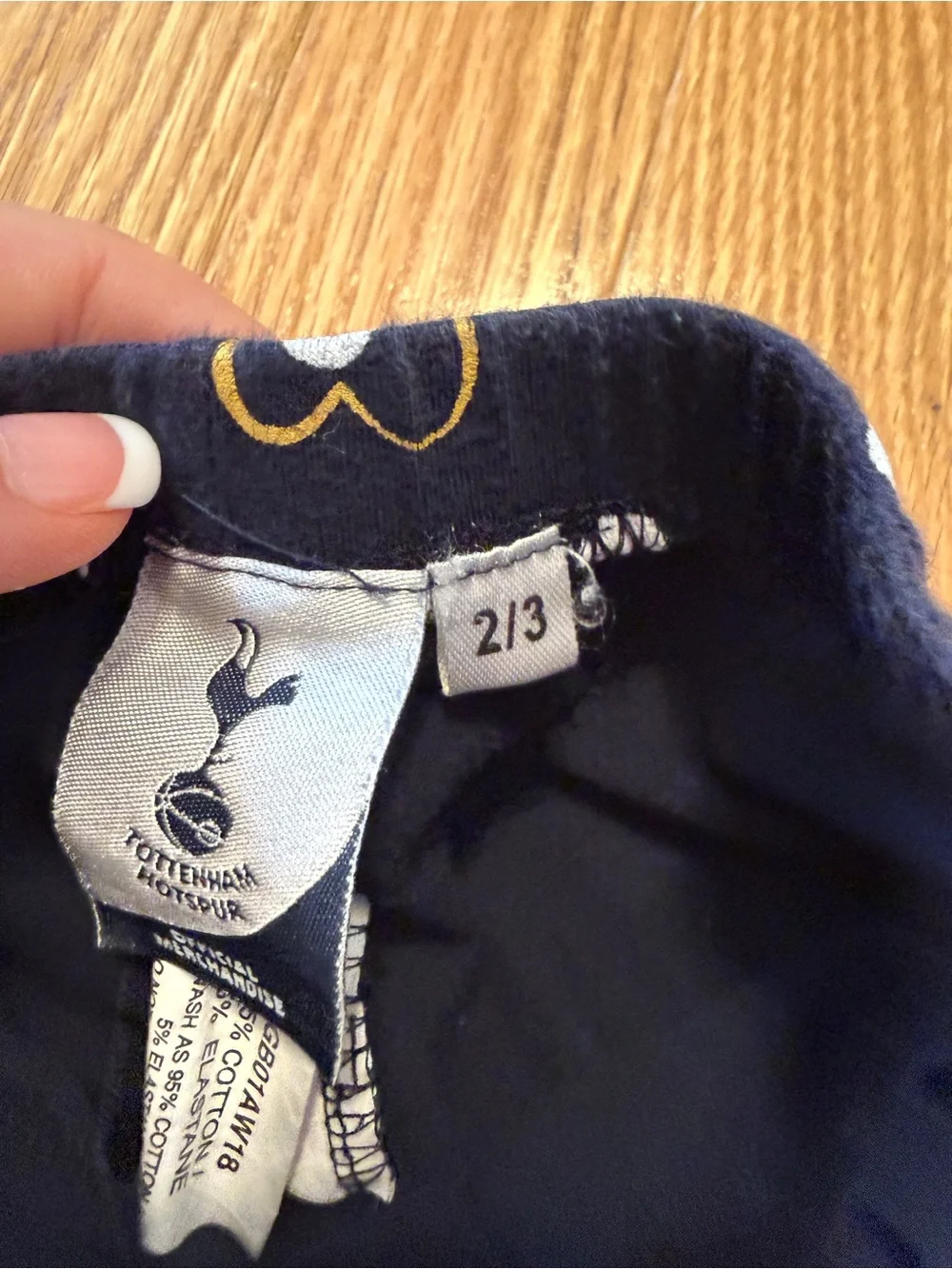 Girls Tottenham Hotspur Pink Heart Long-Sleeve Top & Navy Polka Dot Leggings Set